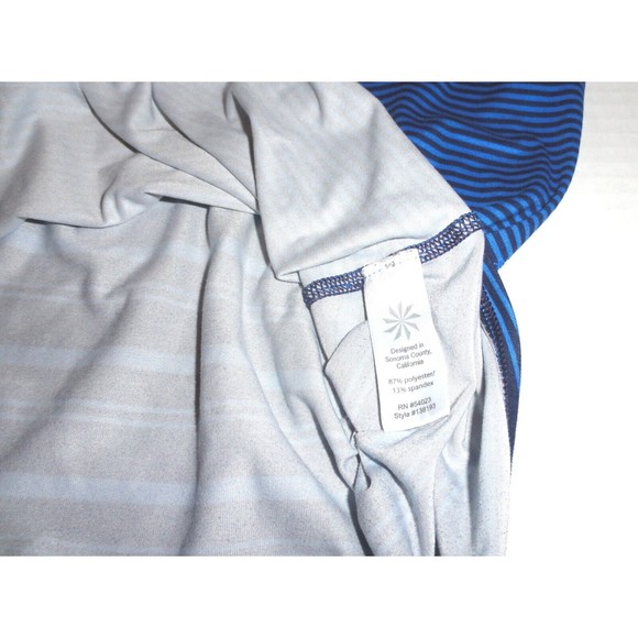 Athleta Women's Mixed Stripe Racer Back Tank Top Size: Small-Blue Style: 138193 - Picture 6 of 8
